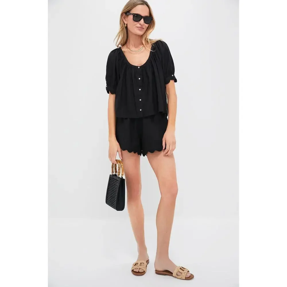 TUCKERNUCK Black Linen Tully Top Size XXL NWT Retail $128 Tuckernuck